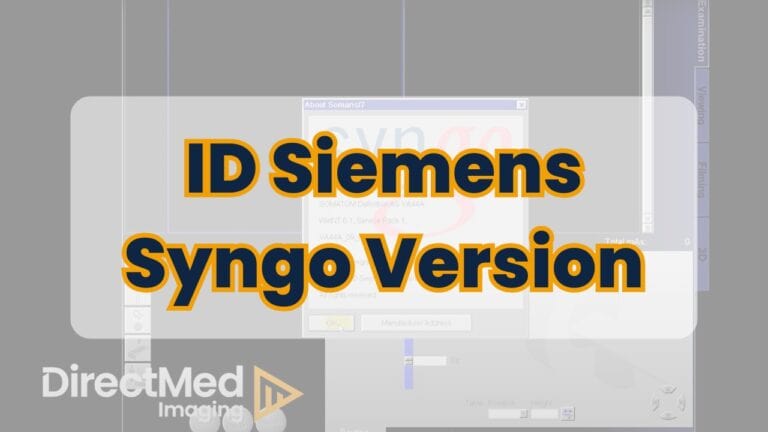 Identifying Siemens Syngo Software Version