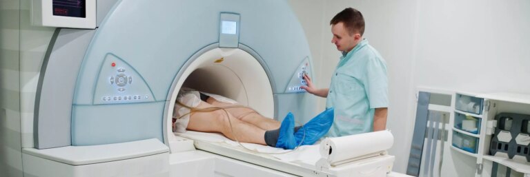 patient in an mri machine